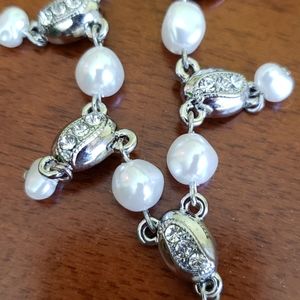 Faux Pearl & Crystal Necklace